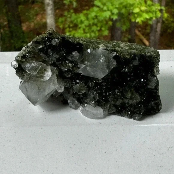 AAA Quality Fairy 🧚 Forest 🌳 Epidote & Quartz 🇹🇷 Raw Mineral Druzy Epidote - Picture 6 of 9